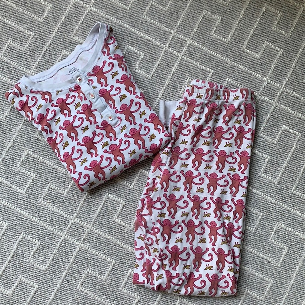 Roller Rabbit Pink Monkey PJ set